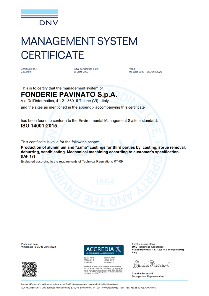 Cerificazione Ambientale ISO 14001:2015